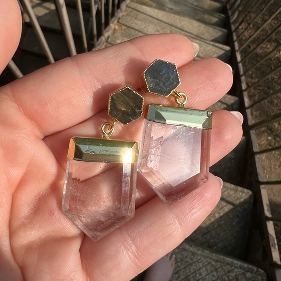 Quartz Point Statement Earrings - New - Picture 5 of 16